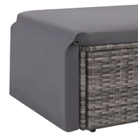 Thumbnail for 2-tlg. Garten-Lounge-Set mit Auflagen Poly Rattan Grau