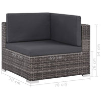 Thumbnail for 8-tlg. Garten-Lounge-Set mit Auflagen Poly Rattan Grau