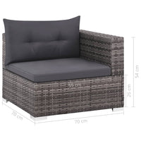 Thumbnail for 3-tlg. Garten-Lounge-Set mit Auflagen Poly Rattan Grau