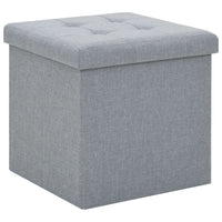 Thumbnail for Hocker mit Stauraum 2 Stk. Hellgrau Leinenoptik