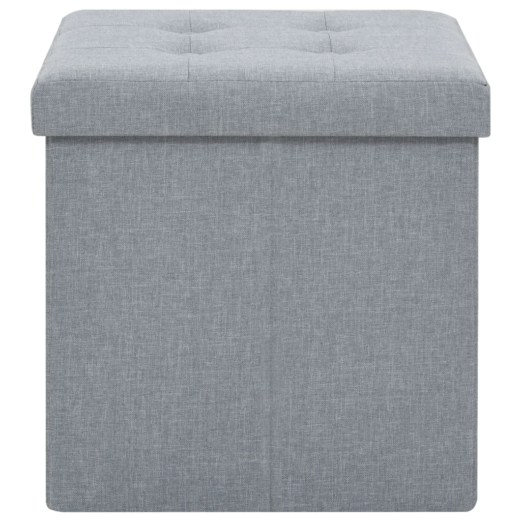 Hocker mit Stauraum 2 Stk. Hellgrau Leinenoptik