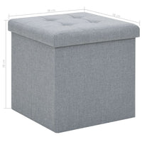 Thumbnail for Hocker mit Stauraum 2 Stk. Hellgrau Leinenoptik