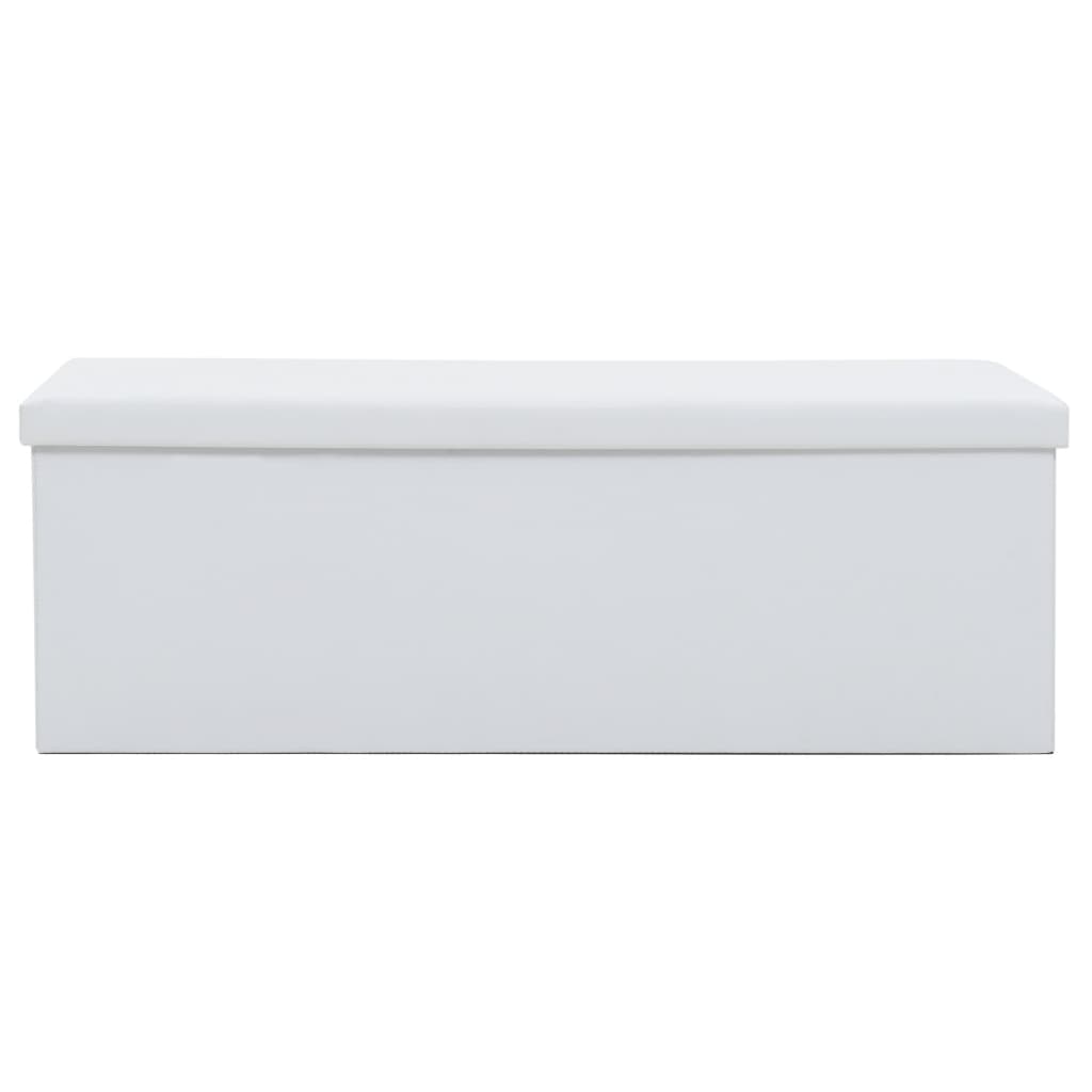 Faltbare Sitzbank Kunstleder 110×38×38 cm Weiß