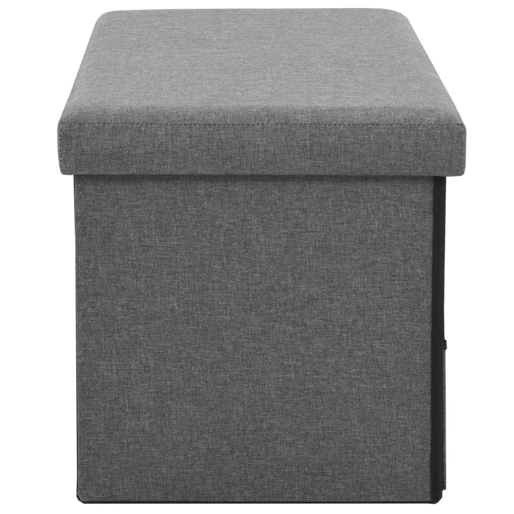 Faltbare Sitzbank Leinenoptik 76×38×38 cm Dunkelgrau