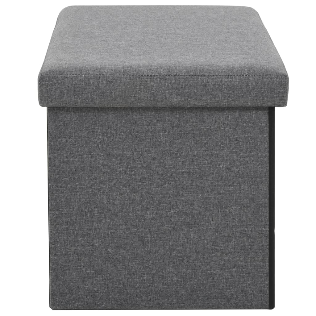Faltbare Sitzbank Leinenoptik 76×38×38 cm Dunkelgrau