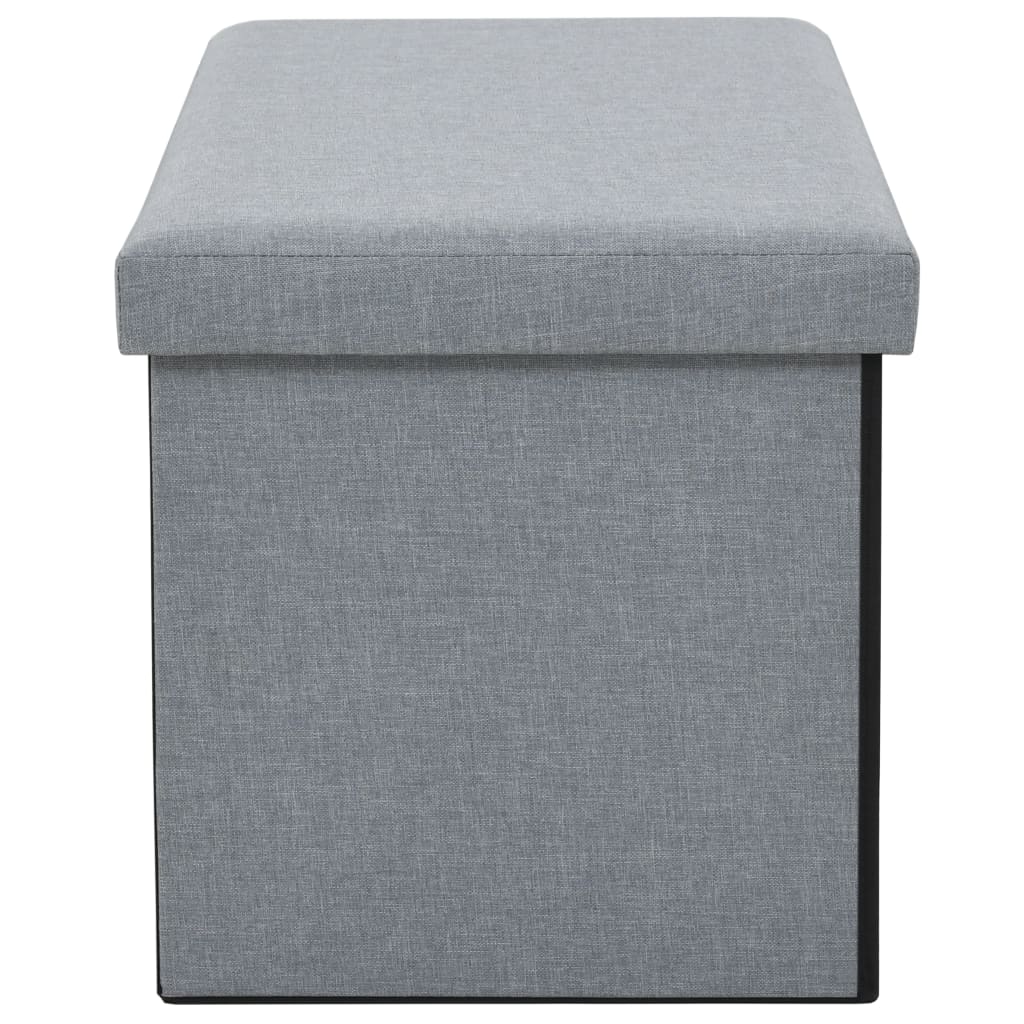 Faltbare Sitzbank Leinenoptik 76×38×38 cm Hellgrau
