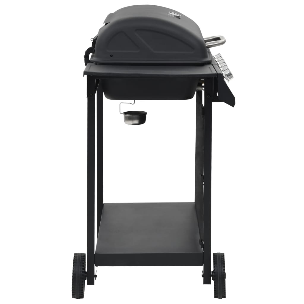 Gasgrill mit 6 Brennern Stahl Schwarz