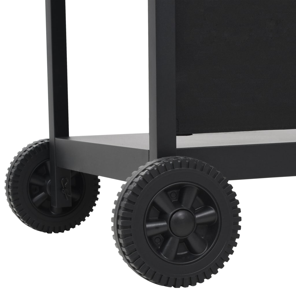 Gasgrill mit 6 Brennern Stahl Schwarz