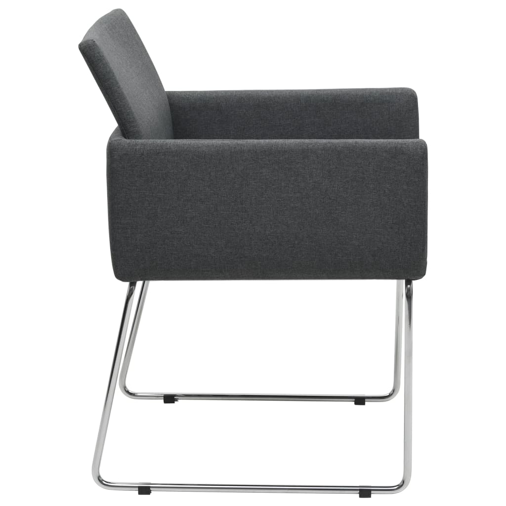 Esszimmerstühle 2 Stk. Dunkelgrau Stoff