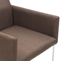 Thumbnail for Esszimmerstühle 2 Stk. Braun Stoff