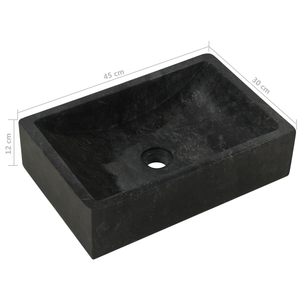 Waschbecken 45x30x12 cm Marmor Schwarz