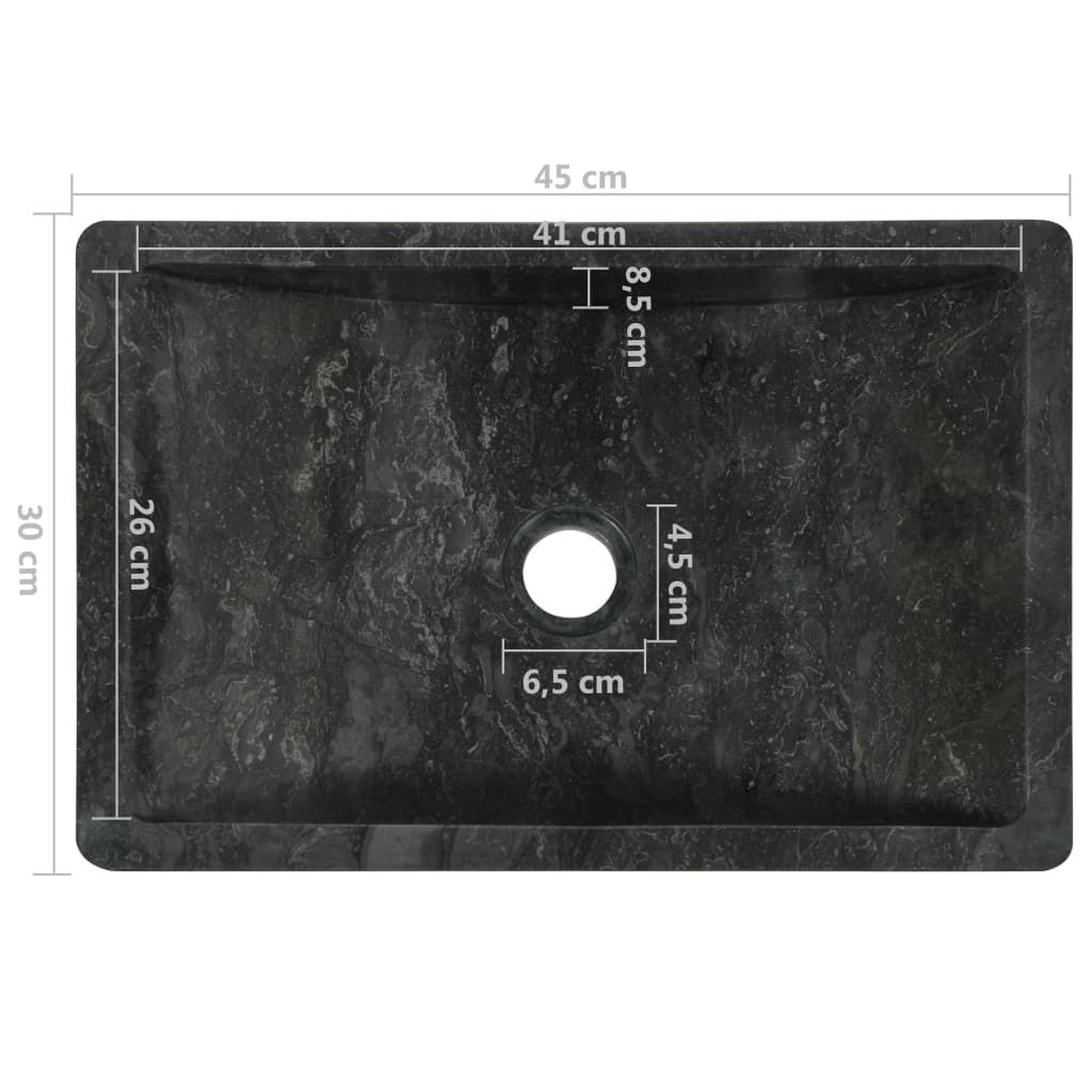 Waschbecken 45x30x12 cm Marmor Schwarz