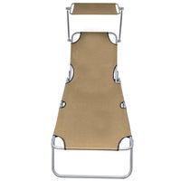 Thumbnail for Klappliege mit Sonnenschutz Stahl Taupe