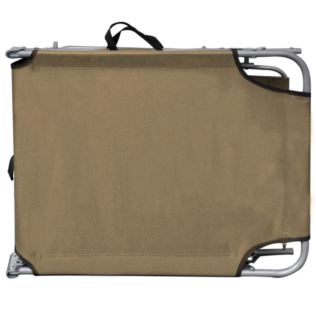 Klappliege mit Sonnenschutz Stahl Taupe
