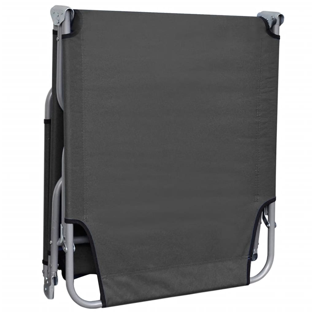 Sonnenliege Klappbar mit verstellbarer Rückenlehne Grau