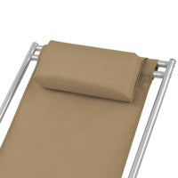 Thumbnail for Liegestühle 2 Stk. Stahl Taupe
