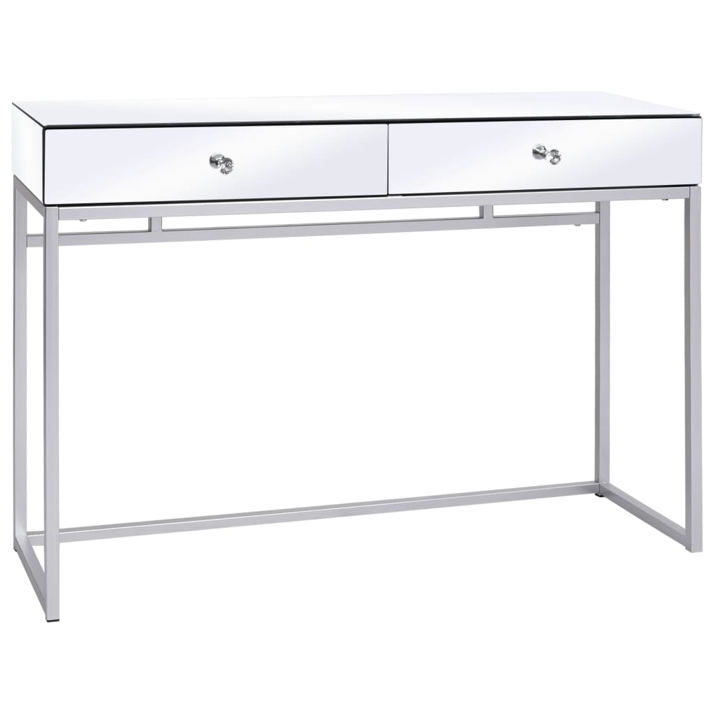 Verspiegelter Konsolentisch aus Stahl und Glas 107x33x77 cm