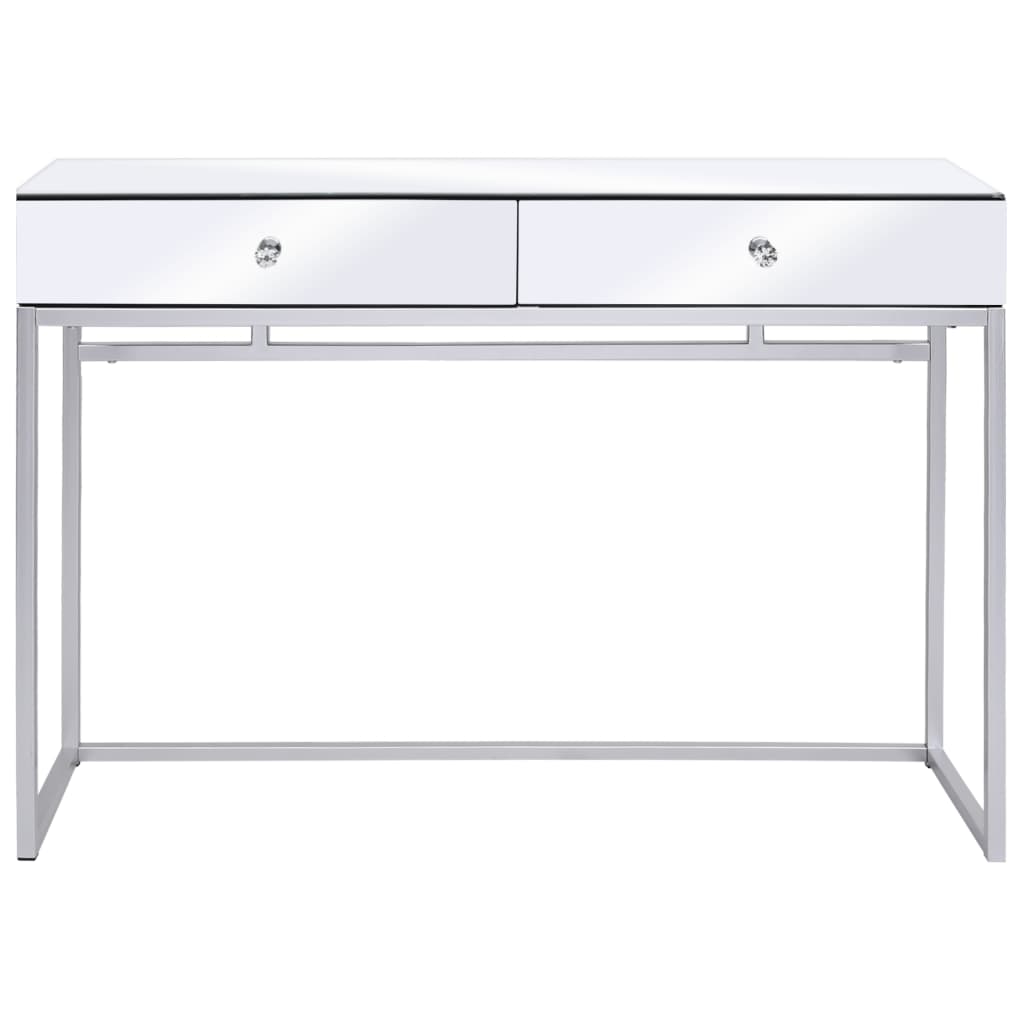 Verspiegelter Konsolentisch aus Stahl und Glas 107x33x77 cm