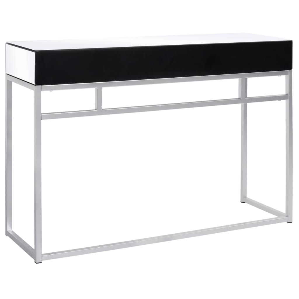 Verspiegelter Konsolentisch aus Stahl und Glas 107x33x77 cm
