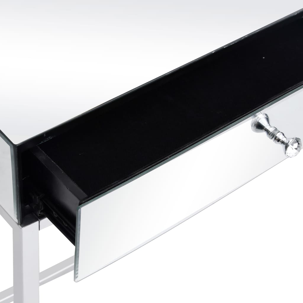 Verspiegelter Konsolentisch aus Stahl und Glas 107x33x77 cm
