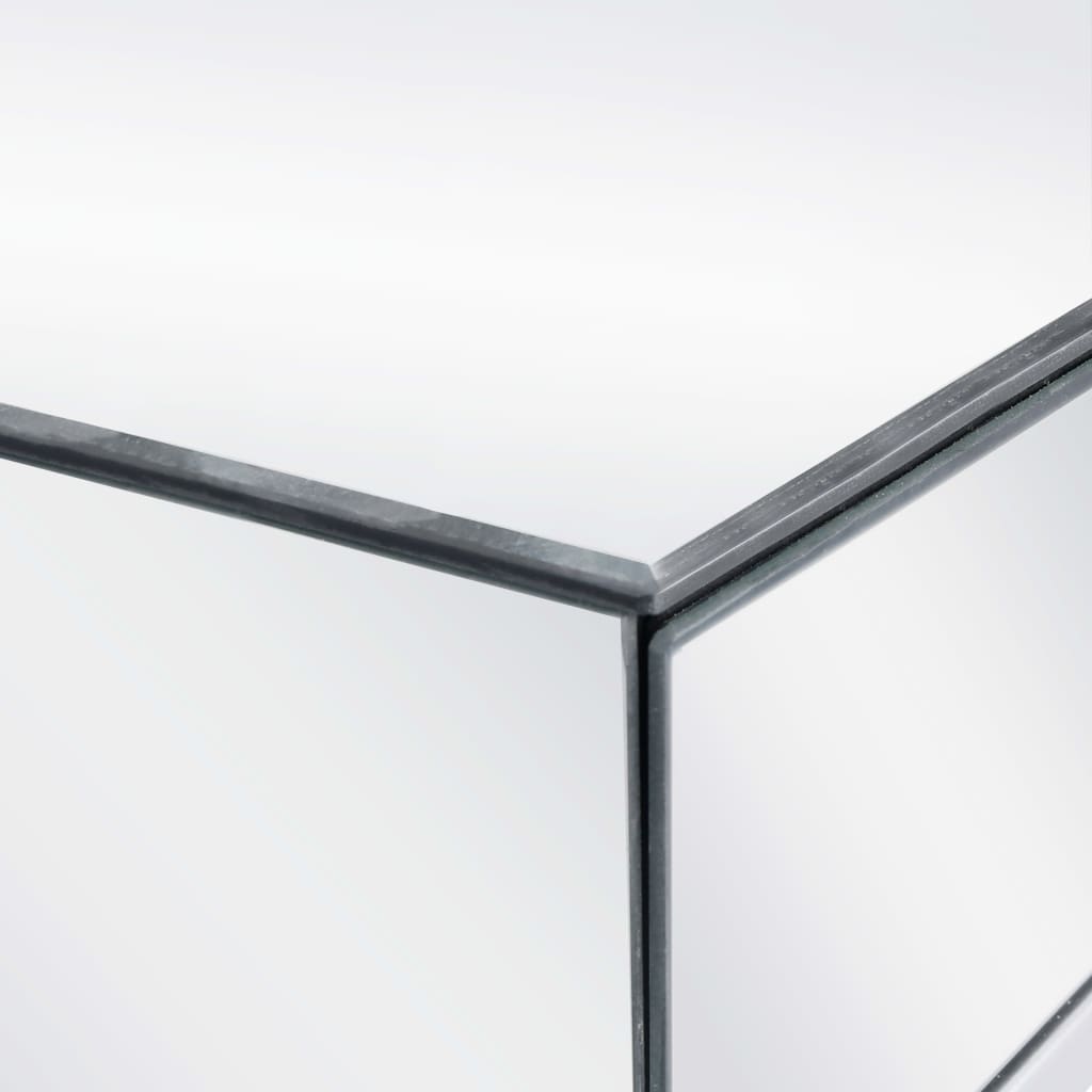Verspiegelter Konsolentisch aus Stahl und Glas 107x33x77 cm