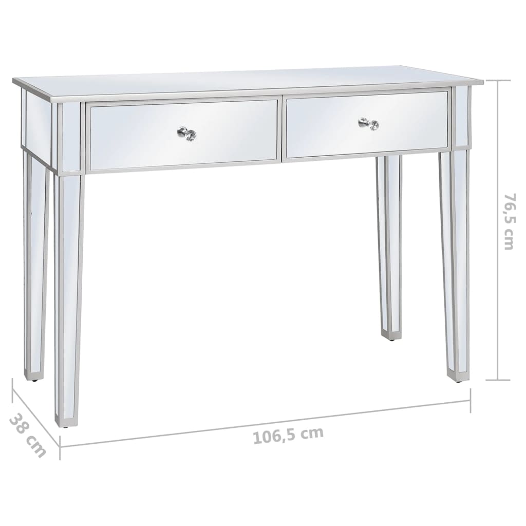 Verspiegelter Konsolentisch aus MDF und Glas 106,5x38x76,5 cm
