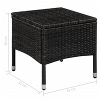 Thumbnail for 3-tlg. Bistro-Set Poly Rattan Schwarz