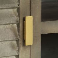 Thumbnail for TV-Schrank Grau mit Messing 110 x 30 x 48 cm Mangoholz Massiv