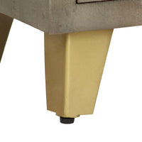 Thumbnail for TV-Schrank Grau mit Messing 110 x 30 x 48 cm Mangoholz Massiv