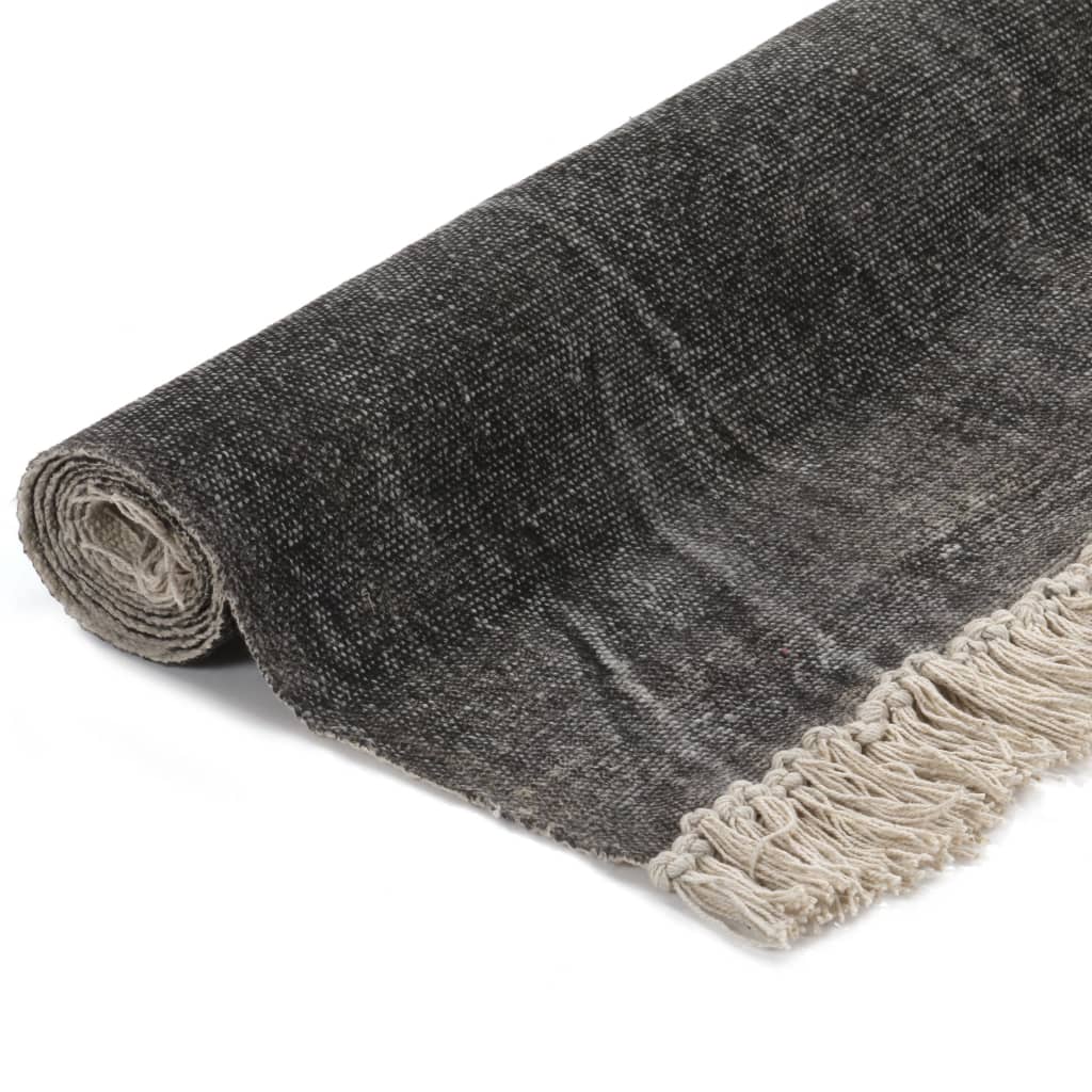 Kelim-Teppich Baumwolle 160x230 cm Anthrazit