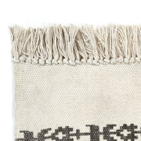 Thumbnail for Kelim-Teppich Baumwolle 120x180 cm mit Muster Grau/Rosa