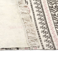 Thumbnail for Kelim-Teppich Baumwolle 120x180 cm mit Muster Grau/Rosa
