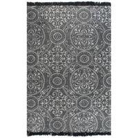 Thumbnail for Kelim-Teppich Baumwolle 120x180 cm mit Muster Grau