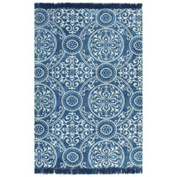 Thumbnail for Kelim-Teppich Baumwolle 160x230 cm mit Muster Blau