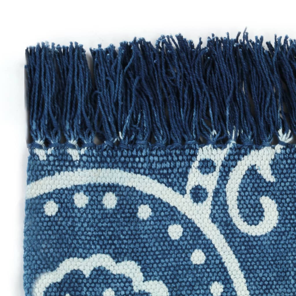 Kelim-Teppich Baumwolle 160x230 cm mit Muster Blau