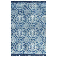 Thumbnail for Kelim-Teppich Baumwolle 120x180 cm mit Muster Blau