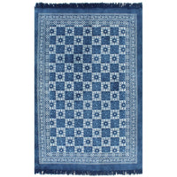 Thumbnail for Kelim-Teppich Baumwolle 120x180 cm mit Muster Blau