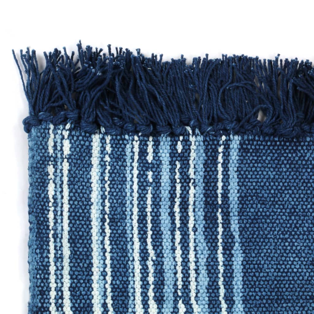 Kelim-Teppich Baumwolle 160x230 cm mit Muster Blau