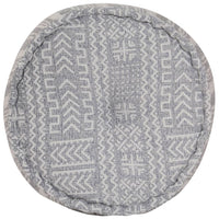 Thumbnail for Handgefertigter Sitzpuff mit Muster Blau 50 x 25 cm Baumwolle