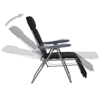 Thumbnail for Klappbare Gartenstühle mit Polstern 2 Stk. Schwarz