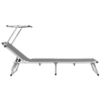 Thumbnail for Klappliege mit Sonnenschutz Aluminium und Textiline Grau