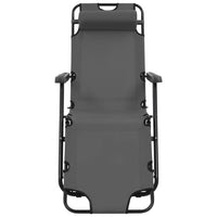 Thumbnail for Klappbare Sonnenliegen 2 Stk. mit Fußablage Grau