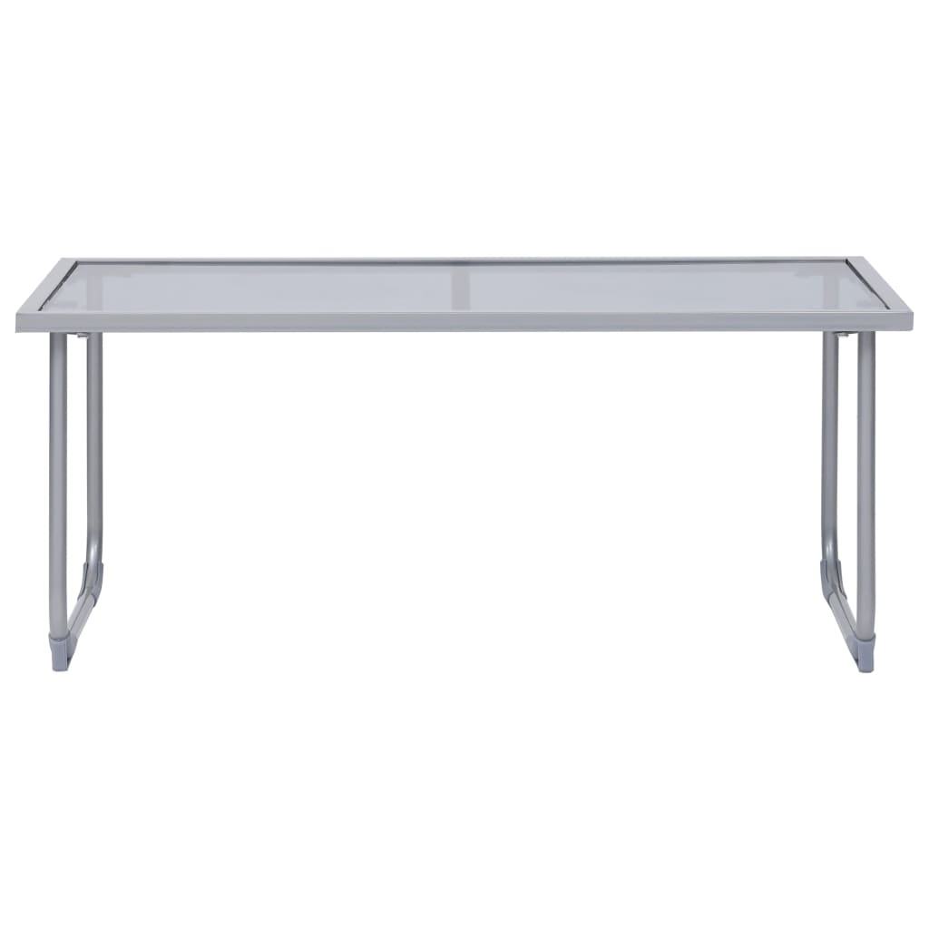 4-tlg. Garten-Lounge-Set Stoff und Stahl Grau