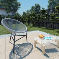 Thumbnail for Garten-Mond-Stuhl Poly Rattan Grau