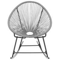 Thumbnail for Garten-Mond-Schaukelstuhl Grau Poly Rattan