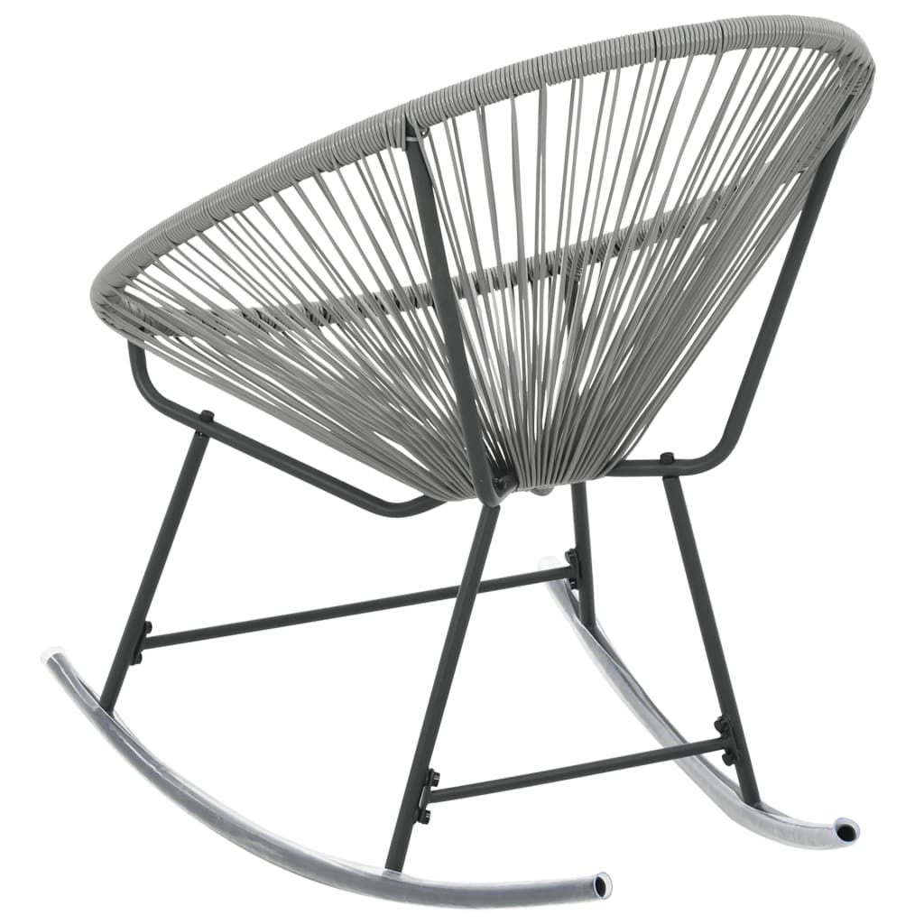 Garten-Mond-Schaukelstuhl Grau Poly Rattan