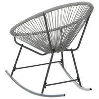 Thumbnail for Garten-Mond-Schaukelstuhl Grau Poly Rattan