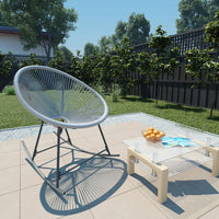 Thumbnail for Garten-Mond-Schaukelstuhl Grau Poly Rattan