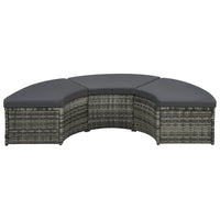 Thumbnail for 7-tlg. Garten-Lounge-Set mit Auflagen Poly Rattan Grau