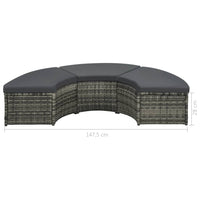 Thumbnail for 7-tlg. Garten-Lounge-Set mit Auflagen Poly Rattan Grau